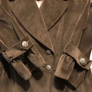 Loden Green Velvet Double Breasted Jacket, L